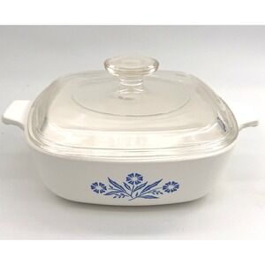 Corning Ware 1 Qt Blue Cornflower Dish P-1-B w/Glass Lid A-7-C USA Vintage